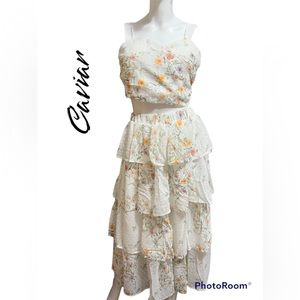 BNWT Terno Sleeveless with Long Skirt in floral